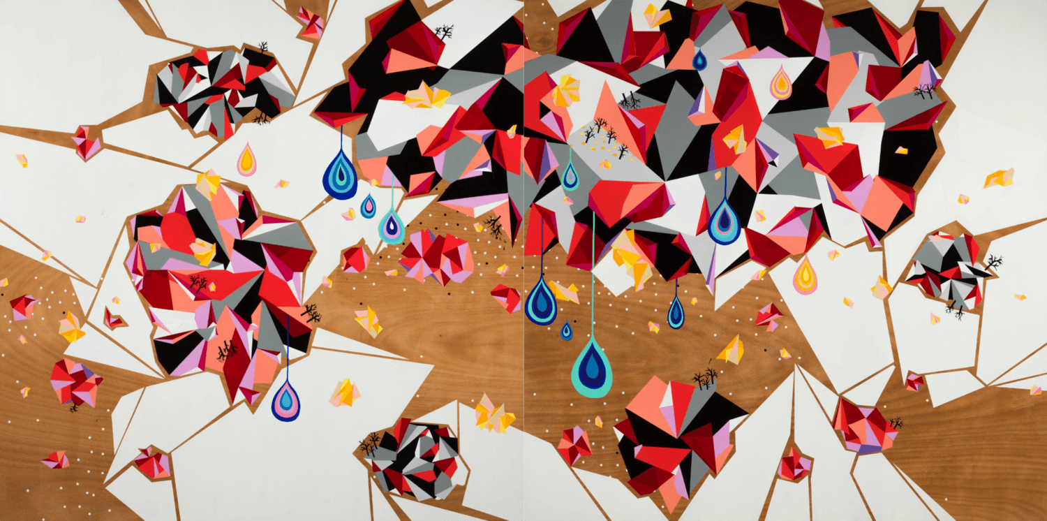Untitled (Large Diptych On Wood)